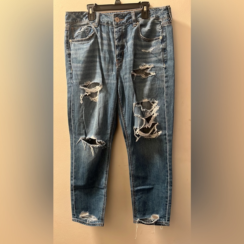 New distressed, ankle jeans